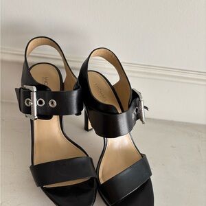 Michael Kors Becca Sandal Black Leather Platform.